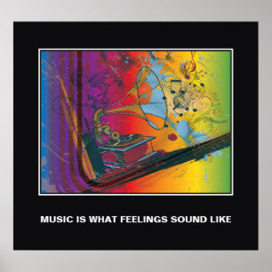 Retro Grammophon Music Zitat motivierend Poster