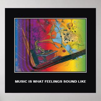 Retro Grammophon Music Zitat motivierend Poster