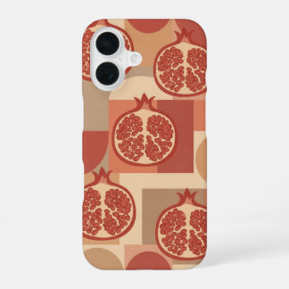Retro Granatapfel Geometrischer Druck iPhone 16 Hülle