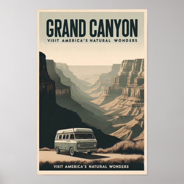 Retro Grand Canyon Adventure Poster (Vorne)