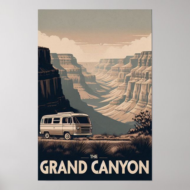 Retro Grand Canyon Adventure Poster (Vorne)