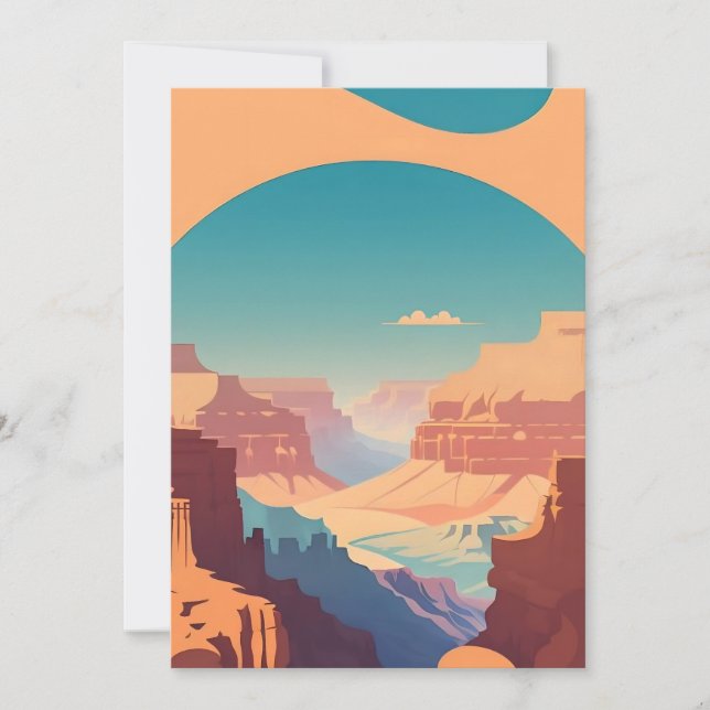 Retro - Grand Canyon Einladung (Vorderseite)