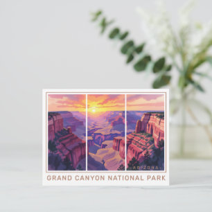 Retro Grand Canyon Nationalpark Arizona Wandern Feiertagspostkarte