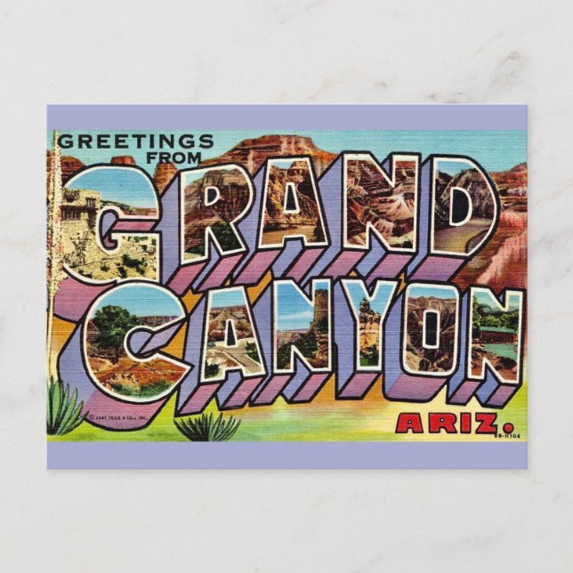 Retro Grand Canyon Postkarte (Vorderseite)