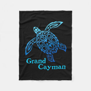 Retro Grand Cayman Inseln Meeresschildkröte tribal Fleecedecke