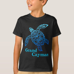 Retro Grand Cayman Inseln Meeresschildkröte tribal T-Shirt