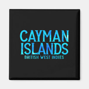 Retro Grand Cayman Islands Bwi Bunte Text Männer Magnet