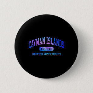 Retro Grand Cayman Islands Farbige Architektur Tex Button