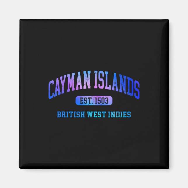 Retro Grand Cayman Islands Farbige Architektur Tex Magnet (Vorne)