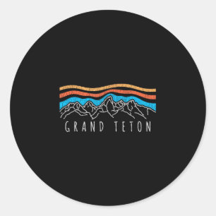 Retro Grand Teton Nationalpark Wyoming Vintage Runder Aufkleber