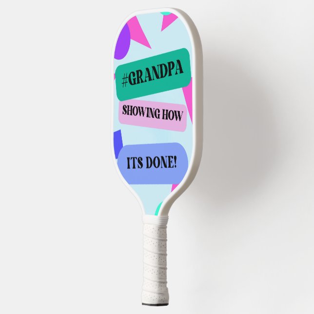 Retro Grandpa Funny #GRANDPA SHOWING HOW ITS DONE! Pickleball Schläger (Links)