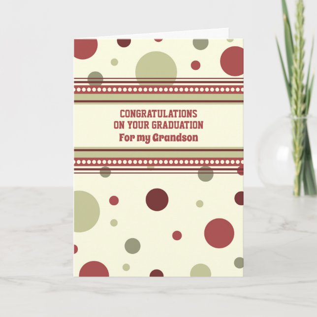 Retro Grandson Herzlichen Glückwunsch Abschluss Karte (Vorderseite)