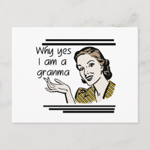 Retro-Granma-T - Shirt Postkarte