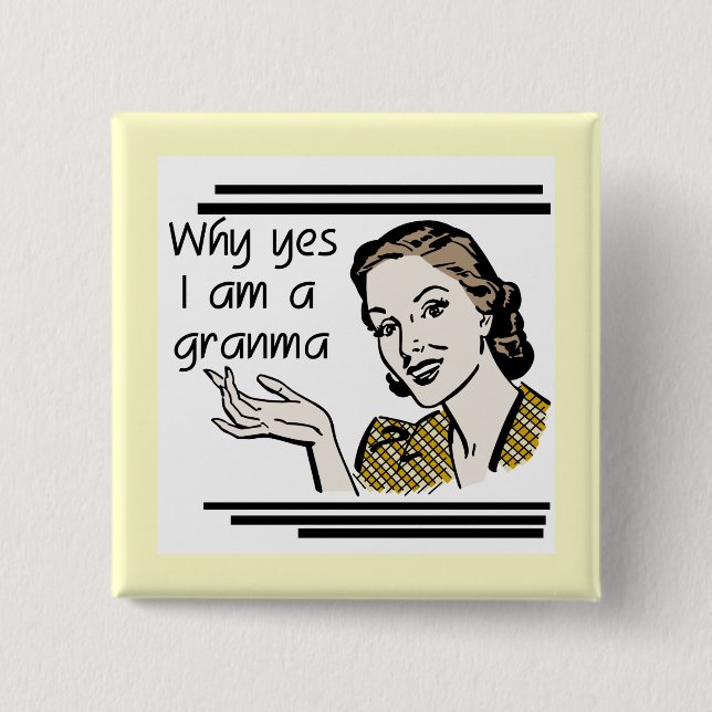 Retro Granma T - Shirts und Geschenke Button (Vorderseite)