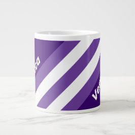 Retro Grapevine Grove Stripes with Name Jumbo-Tasse