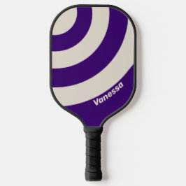 Retro Grapevine Three Circle Streifen mit Name Pickleball Schläger