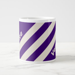 Retro Grapevine Three Stripes with Name Jumbo-Tasse