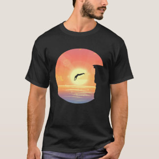 Retro Graphic Cliff Diver Cliff Tauchen Tombstonin T-Shirt