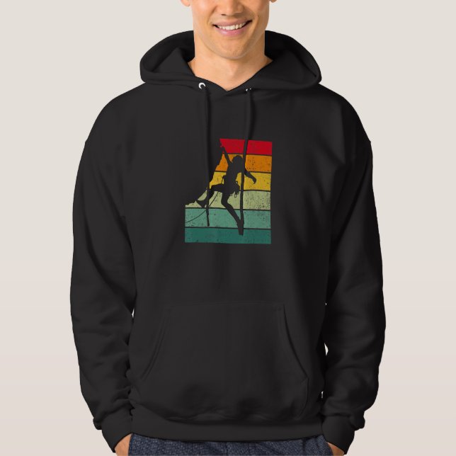 Retro Graphic Climbing Bouldering Rock Climber Mou Hoodie (Vorderseite)