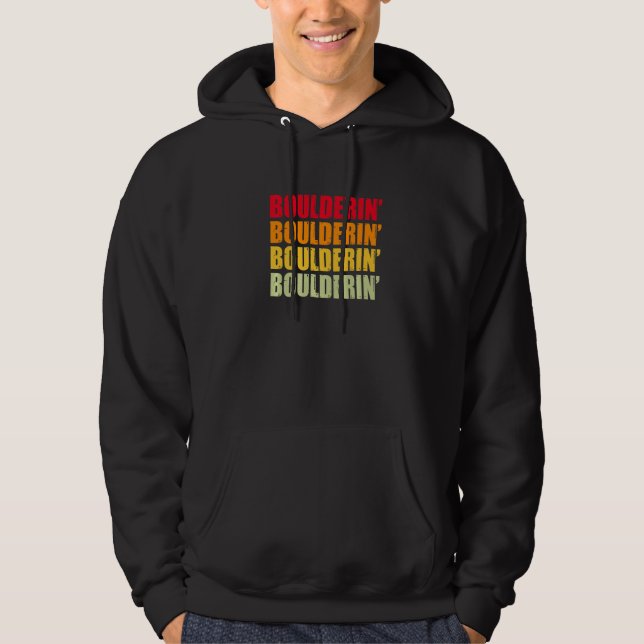 Retro Graphic Climbing Bouldering Rock Climber Mou Hoodie (Vorderseite)