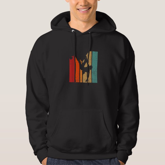 Retro Graphic Climbing Bouldering Rock Climber Mou Hoodie (Vorderseite)