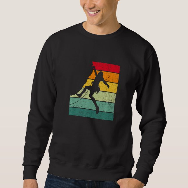 Retro Graphic Climbing Bouldering Rock Climber Mou Sweatshirt (Vorderseite)