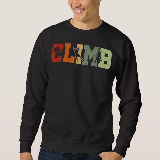 Retro Graphic Climbing Bouldering Rock Climber Mou Sweatshirt (Vorderseite)