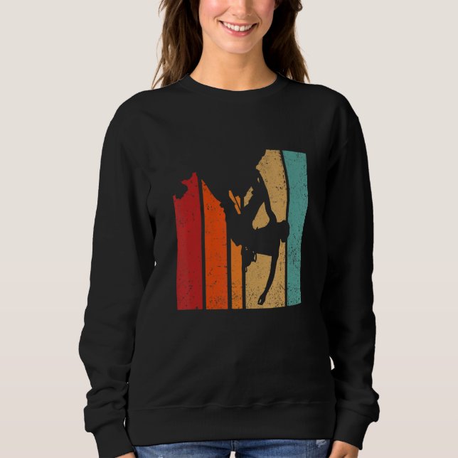 Retro Graphic Climbing Bouldering Rock Climber Mou Sweatshirt (Vorderseite)