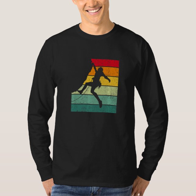 Retro Graphic Climbing Bouldering Rock Climber Mou T-Shirt (Vorderseite)