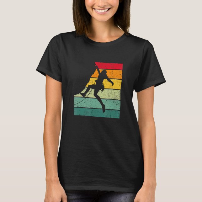 Retro Graphic Climbing Bouldering Rock Climber Mou T-Shirt (Vorderseite)