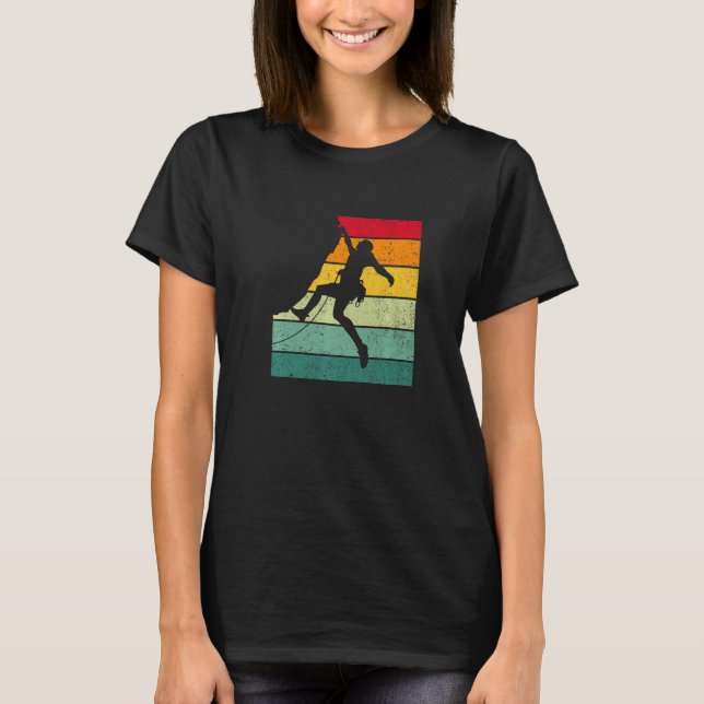 Retro Graphic Climbing Bouldering Rock Climber Mou T-Shirt (Vorderseite)