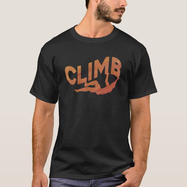 Retro Graphic Climbing Bouldering Rock Climber Mou T-Shirt (Vorderseite)