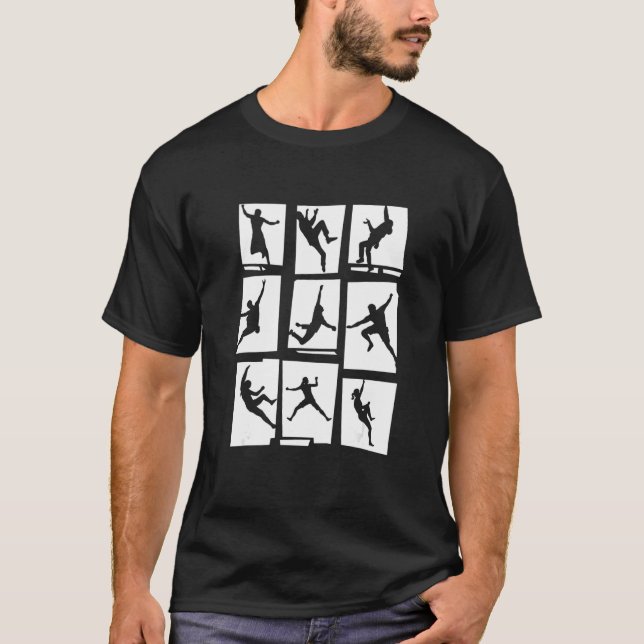 Retro Graphic Climbing Bouldering Rock Climber Mou T-Shirt (Vorderseite)