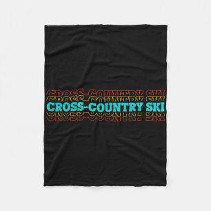 Retro Graphic Cross Country Ski Winter Sports B Fleecedecke