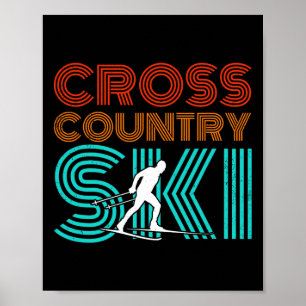 Retro Graphic Cross Country Ski Winter Sports B Poster