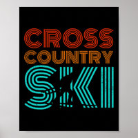 Retro Graphic Cross Country Ski Winter Sports B