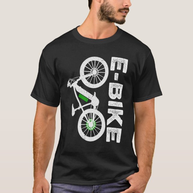 Retro Graphic E-Bike Mountainbike Bicycle E-Bike T-Shirt (Vorderseite)