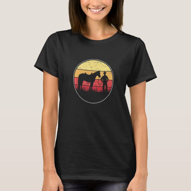 Retro Graphic Horse Lover Equestrian Rider Horses  T-Shirt (Vorderseite)