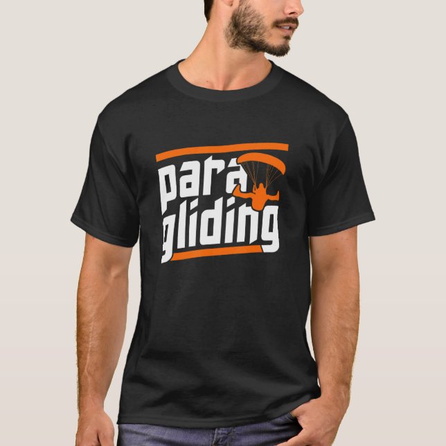 Retro Graphic Paragliding Paraglider Parachute Sky T-Shirt (Vorderseite)