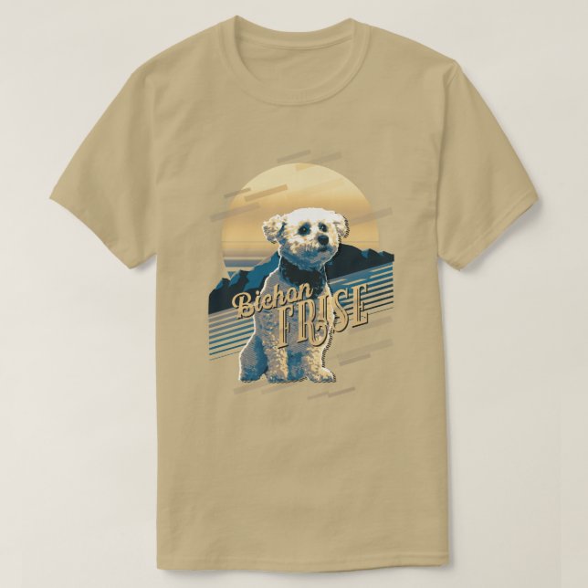 Retro Graphics Bichon Frise Blue ID754 T-Shirt (Design vorne)