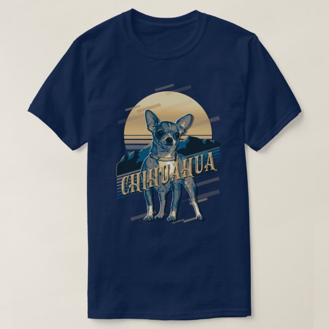 Retro Graphics Chihuahua Blue ID754 T-Shirt (Design vorne)