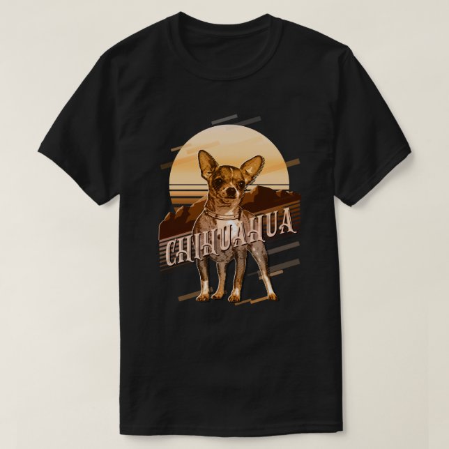 Retro Graphics Chihuahua Gold ID754 T-Shirt (Design vorne)