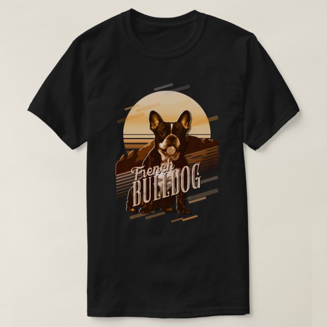Retro Graphics French Bulldog Gold ID754 T-Shirt (Design vorne)