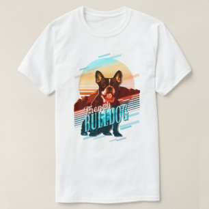 Retro Graphics French Bulldog Multi-Color ID754 T-Shirt