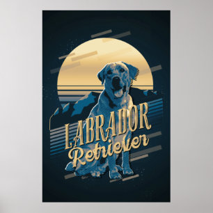Retro Graphics Labrador Retriever Blue ID754 Poster