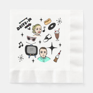 Retro Graphics Nostalgic zum Geburtstag der 50er J Serviette