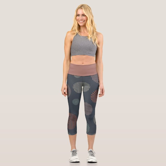 Retro-Grau Capri Leggings (Vorderseite)