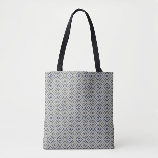 Retro-Grau gemusterte Tote-Bag  (Vorderseite)