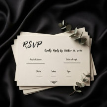 Retro-Grau Handgeschriebene Kritzel-Hochzeits-RSVP