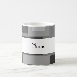 Retro Grau quadriert personalisierten Namen Tasse